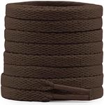 DELELE Flat Shoe Laces for Sneakers: Athletic Shoelaces Replacement 2 Pair, 04 Brown, 43 inch (110CM)