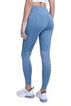 TCA Women's SuperThermal Performance Workout High Waisted Running Training Tights Leggings with Pocket - Blue Shadow, S