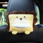 ALITTLEBYLIFE Car Tissue Holder - Mask Holder for Car - Kawaii Tissue Box, Seatback Tissue Box, Car Accessories Cute, Car Storage, Car Decoration, Cartoon Tissue Box for car (Lion)