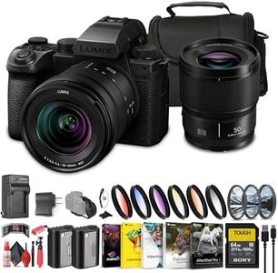 Panasonic Lumix S5 IIX Mirrorless Camera with 20-60mm and 50mm Lenses Kit (DCS5M2XW/W) + 64GB Memory Card + Filter Kit + Color Filter Kit + Corel Photo Software + DMW-BLK22 Battery + Bag + More