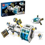 LEGO 60349 City Lunar Space Station, NASA Inspired Building Toy, Model Set With Docking Capsule, Labs And 5 Astronaut Minifigures