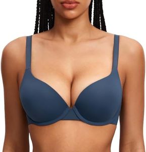 Dobreva Women's Push Up Bra Underwire Padded T Shirt Bras Full Coverage Multiway Sargasso 34B