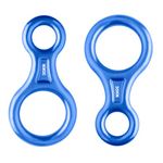 Azarxis 25kN 35kN Climbing Rescue Figure 8 Descender Rigging Plate Heavy Duty Large High Strength Rappel Device Equipment for Rappelling Belaying Tree Climbing Aerial Silks (Blue - 35kN - 2 Pack)