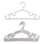 Kuber Industries Pack of 10 Hangers | Multi-Purpose Hangers for Trouser-Skirts-Coat-Dresses-Ties | Plastic Clothes Almirah Hangers | Hangers for Wardrobe-Cabinets-Closet | 103 | White