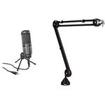 Audio-Technica AT2020USB+ Cardioid Condenser Microphone (USB connection) for voiceover, podcasting, streaming and recording & RØDE PSA1 Professional Studio Arm