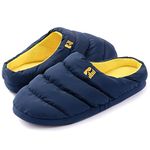 RockDove Men's Campground Memory Foam Down Slipper, Size 10/11 UK Men, Blue and Maize