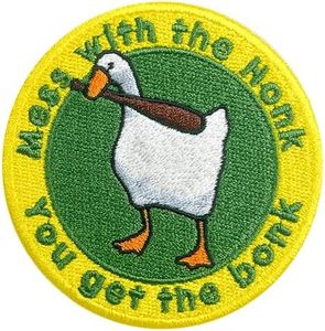 Mess with The Honk You Get The Bonk Patch-3 Inches Iron On/Sew On Embroidered Applique Patch, Embroidery Fabric Patches for Clothes Backpacks Hats, Embroidered Patch, Funny Goose DIY Accessories