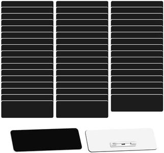 100 Pack Blank Name Tags with Pins - 3 x 1 in Plastic Name Tags for Retail Uniforms & Employee ID - Suitable for Laser Printers for Restaurants & Offices（Black,100 Pack）