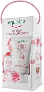 equilibra, Kit Mani Rosa Ialuronica, Kit Regalo con Crema Mani, Levigante e Protettiva, 75ml e Sapone 100% Vegetale, con Estratto di Rosa Damascena, Acido Ialuronico