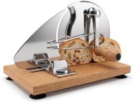 Manual Bread Slicer for Sourdough and Homemade Bread, Adjustable Hand Crank Bread Slicer with Stainless Steel Blade, Suction Base Bread Cutter Machine for Even Slices, Kitchen Bread Slicing Tool