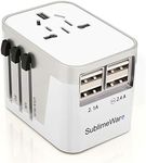 International Power Adapter Travel Plug - 4 USB Ports Universal Work for 150 Countries - 120 Volt Adapter - Adapter Type C Type A Type G Type I f for UK Japan China EU Europe European by SublimeWare