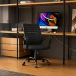 CELLBELL Desire C104 Mesh Mid Back Chair | Ergonomic Office, Study, Revolving, Computer Chair for Work from Home Heavy Duty Metal Base, Seat Height Adjustable (Black)