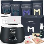 Maxpearl Waxing Kit with Hard Wax Beads, Hair Removal Wax Warmer Kit for Fine and Coarse Hair, Eyebrows, Facial, Underarms, Brazilian Bikini, Legs, Digital Display with 20 Application Sticks