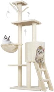 Advwin Cat Tree, Cat Scratch Posts 145cm Multi-Level Stable Climbing Tower Trees with Ladder, Indoor Pet Activity Furniture Play House for Kitty Kitten