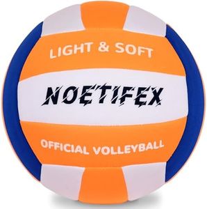 Noetifex Soft Volleyball-Super Soft Fabric Light Volleyball for Indoor Practice Safe and Quiet Kids Youth Beginners House Yard Training Practice Games(Deflated)