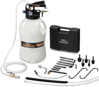 FOUR UNCLES 10L Transmission Fluid Pump - Pneumatic Transmission Fluid Extractor and Dispenser with 15 Metal ATF Adapters and Pressure Gauge for Automotive Use, Transmission Fluid Transfer Pump Kit