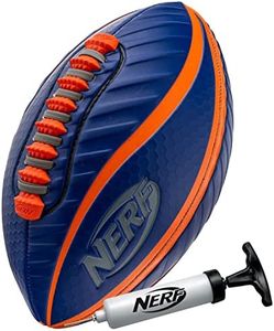 NERF Spiral Grip Mini Football - Patented Spacelace for Ultimate Spirals - Machine Stitched Construction - Pump Included