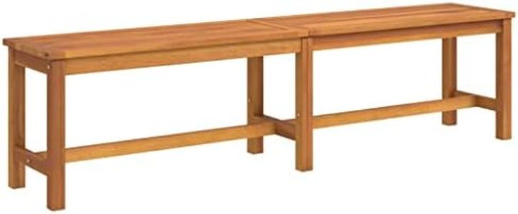 'vidaXL Solid Acacia Wood Garden Bench - Sturdy Outdoor and Indoor Seating, Easy to Assemble, Durable Wooden Frame - Brown