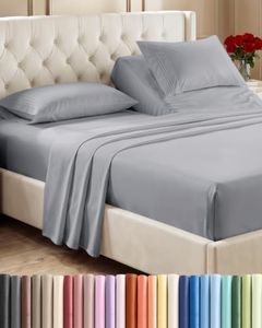 Split Head King Sheet Set – 4 Piece Flex Split Top King Sheets for Adjustable Beds - Fits 14” to 16" Mattress w/ Deep Pockets - Soft, Breathable & Cooling - Luxury Bedding & Wrinkle Free - Steel Blue