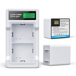 Topwowe 2-Packs Batteries Compatible with Arlo Pro 5S 2K, Arlo Pro 4, Pro 3, Arlo Ultra 2, Ultra Cameras VMA5400 VMC4040P VMC4060P A-4a, with LCD Dual Charger (3.85V 4800mAh)