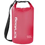 IDRYBAG Clear Dry Bag Waterproof Floating 2L/5L/10L/15L/20L, Lightweight Dry Sack Water Sports, Marine Waterproof Bag Roll Top for Kayaking, Boating, Canoeing, Swimming, Hiking, Camping, Rafting, Red,