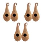 Handwoven Coir Bird Nest - Natural Hanging Birdhouse for Sparrows, Finches, Java Sparrows & Other Small Birds, Ideal for Gardens, Balconies & Trees, (Pair of 3)(* 6 pcs)