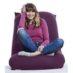 Yogibo Short Bean Bag Chair for Teens, Adults, Plush, Soft Lounge Beanbag for Gaming, Reading, and Relaxing, Removable, Washable Outer Cover, Deep Purple