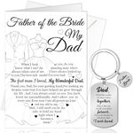 DPKOW Fathers Day Card Father of the Bride Gifts, Father's Day Gifts for Father of the Bride, Father’s Day Card Keyring Gifts for Dad, Father of the Bride Fathers Day Greeting Card with Envelope