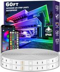 AILBTON Outdoor LED Strip Light Waterproof,IP65 Outside LED Light Strip Waterproof with App Remote Control,Music Sync RGB Exterior LED Rope Light for Balcony,Deck,Rooftop,Garden,Pool(60ft)