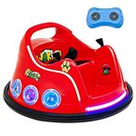 Costzon Bumper Car for Kids, 12V Electric Ride on Toy with Remote Control, 360 Degree Spin, Flashing LED Lights, Built-in Music & Wireless Connection, Ride on Car for Toddlers 37-96 Months Old (Red)