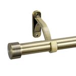 Mayrhyme 1-Inch Diameter Curtain Rod, Adjustable Rod Set with Premium Aluminum Brackets and Finials, Single Heavy-Duty Curtain Rods for Windows (Antique Bronze, 28-48")