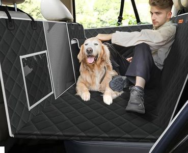 pecute Back Seat Extender for Dogs, Dog Car Seat Cover with Hard Bottom, Non-Slip, Foldable & Machine Washable Car Seat Cover for Dogs, Waterproof Car Seat Cover for Dogs Suitable for Traveling(Grey)