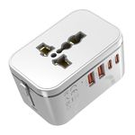 rts 8A Universal Travel Socket Universal Travel Adapter All in One | 1920W Heavy Duty Power | Travel Essentials 200+ Countries - Europe/US/UK/AU/Asia etc. | International Worldwide Socket Accessories