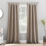 Sun Zero Easton Blackout Energy Effcient Tab Top Curtain Panel, 40" x 84", Stone