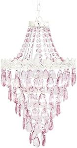 Tadpoles Pendant Chandelier - Pink Sapphire | 12" x 12" x 20" | Hardwired Installation | Uses One Medium-Base E26 Light Bulb - 40 Watts Max | Features a Metal Frame with Acrylic Beading & Dangles