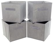 Clay Roberts Storage Cubes, Storage Boxes, Pack of 4, Grey, Fabric Storage Basket Set for Storage Units, 25cm x 25cm x 25cm, Grey Storage Baskets, Storage Boxes, Storage Box, Storage Unit Cubes