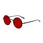 SEIUKS Sunglasses Unisex Round Sunglasses Men Circle Womens Mens Sun Glasses UV400 Protection Black Red