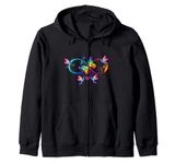 Butterfly Infinity Neurodiversity ADHD ASD Autism Awareness Zip Hoodie