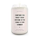 14oz Scented Candle Jar - Pink Grapefruit Soy Candle with You are Awesome Message, 60-80 Hour Burn Inspirational Thank You Gift for Women, Best Friend, Wife or Mom | Perfect Valentines Day Gift