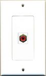 RiteAV - 1 RCA Red for Subwoofer Audio Port Wall Plate Decorative - White