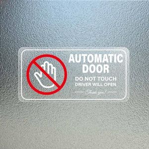 YIKIADA Automatic Door Car Sticker 4 x 2 Inches Vinyl Do Not Touch Driver Will Open Warning Sign Self Adhesive Removable Vehicle Taxi Decals Automatic Sliding Window Cling 10 Pack