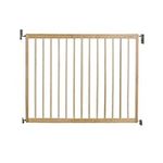 Munchkin Lindam Stair Gate, Extending Wooden Toddler & Baby Gate, Extendable Stair Gate Pressure Fit Baby or Dog Gate, Baby Safety Gate for Stairs & Doorways, No Bar Child Gate, 63.5-106cm, Wood