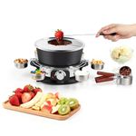 Cusimax 1300W Electric Fondue Set,2L Non-Stick Pot Ideal for Melting Cheese,Chocolate,Oil,or Broth,Includes 8 Forks, 6 Food Cups,Removable Handle,and Measuring Cup for Enjoying Fondue Pot Parties