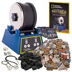 NATIONAL GEOGRAPHIC Rock Tumbler Kit - 1.36 kg Extra Large Capacity Barrel with 3-Speed Motor & 9-Day Timer, Includes Rocks for Tumbling & Rock Polisher Grit, Rock Tumbler Kit for Adults and Kids