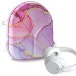 Geekria NOVA Headphones Case Compatible with Sony WH-1000XM5, WH-1000XM4, WH-1000XM3, WH-1000XM2, WH-XB920N Case, Replacement Hard Shell Travel Carrying Bag with Cable Storage (Pink Marble)