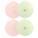 4Pack Silicone Lids Cover, 5.9inch Microwave Suction Lids for Bowls, Plate, Pots, Pans, Oven, Heat Resistant and Dishwasher Safe (Pink+Green)