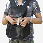 Kraptick Pet Backpack, Pet Bag for Travel, Pet Shoulder Bag, Pet Carry Bag for Small Animals, Pet Carrier, Pet Bags for Cats/Dogs/Shitzu with Breathable Design (for Up to 10 Kg) (Black)