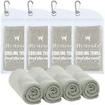 Hystrada 4 Pack Cooling Towels 40" x 12"-Cooling Scarf, Cold snap Cooling Towel for Instant Cooling Relief for All Physical Activities: Golf, Fitness, Camping, Hiking, Yoga, Pilates