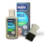 Hedrin Head Lice Shampoo & Comb Kit, Kills Head Lice & Eggs in 5 Minutes, Clinically Tested, Suitable for Adults & Children, 100ml (4 x 25ml Treatments), (Formerly All-in-One - Packaging May Vary)