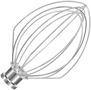 K5A Stainless Steel Whisk for KitchenAid 5Qt Bowl Lift Stand Mixer, 6 Wire Whip Attachment for K4 K5 K5SS, KSM5, KG25, KP50, KSM6573, KSM6521